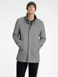 Selected Jacken*SLHNEW REUBEN COAT NOOS Light Grey Melange