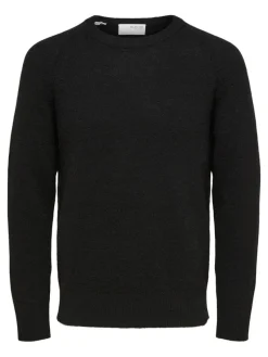 Selected Pullover & Sweatshirts*SLHRAI LS KNIT CREW NECK NOOS Black