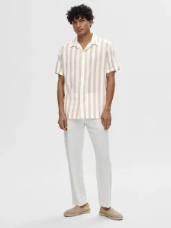 Selected Hemden*SLHREG-AIR SHIRT SS MIX Pure Cashmere