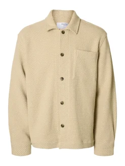 Selected Hemden*SLHREGFRED STRUCTURED OVERSHIRT egret