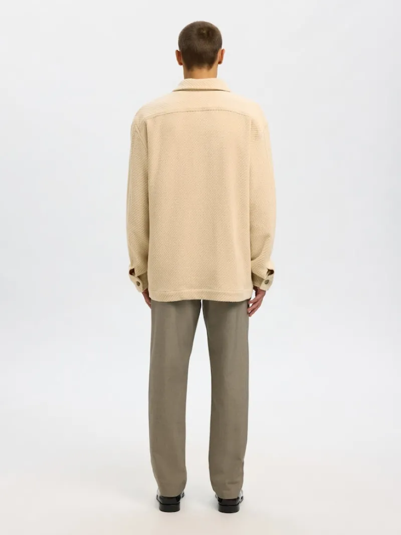 Selected Hemden*SLHREGFRED STRUCTURED OVERSHIRT egret