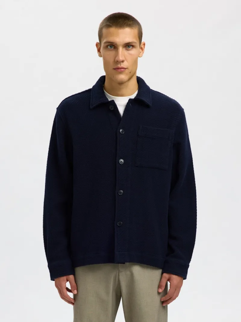 Selected Hemden*SLHREGFRED STRUCTURED OVERSHIRT Sky Captain
