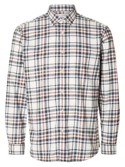 Selected Hemden*SLHREGOWEN-FLANNEL MIX SHIRT LS W egret