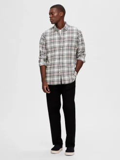 Selected Hemden*SLHREGOWEN-FLANNEL MIX SHIRT LS W egret