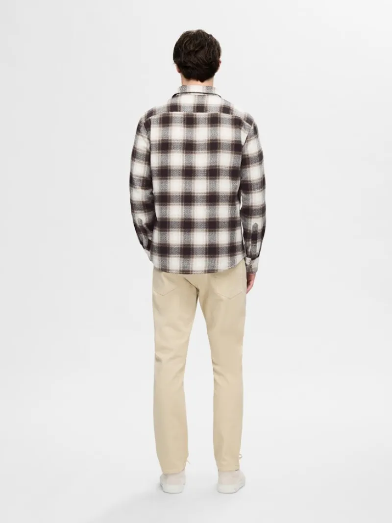 Selected Hemden*SLHREGOWEN-GRINDLE CHECK SHIRT LS chocolate torte