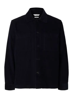 Selected Hemden*SLHREGTATE CORD OVERSHIRT Sky Captain