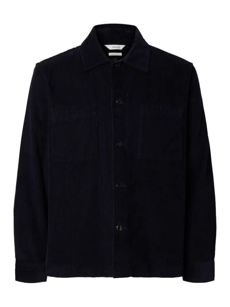 Selected Hemden*SLHREGTATE CORD OVERSHIRT Sky Captain