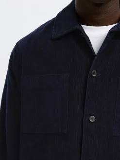 Selected Hemden*SLHREGTATE CORD OVERSHIRT Sky Captain