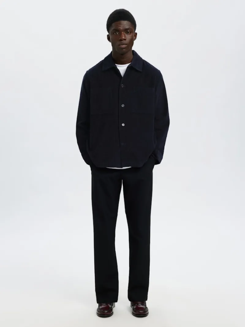 Selected Hemden*SLHREGTATE CORD OVERSHIRT Sky Captain