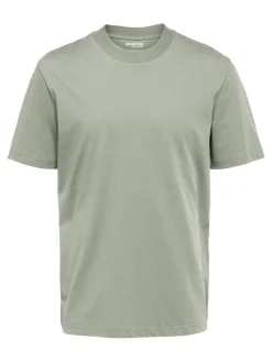 Selected Shirts*SLHRELAXCOLMAN SS O-NECK TEE B COLL desert sage