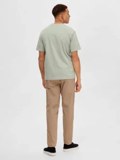 Selected Shirts*SLHRELAXCOLMAN SS O-NECK TEE B COLL desert sage
