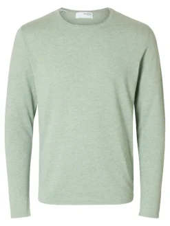 Selected Pullover & Sweatshirts*SLHROME LS KNIT CREW NECK NOOS iceberg green