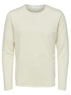 Selected Pullover & Sweatshirts*SLHROME LS KNIT CREW NECK NOOS angora