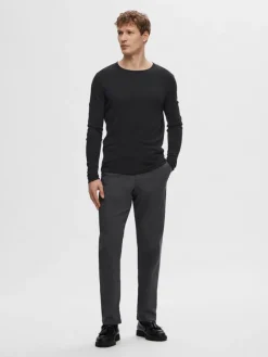 Selected Pullover & Sweatshirts*SLHROME LS KNIT CREW NECK NOOS schwarz2