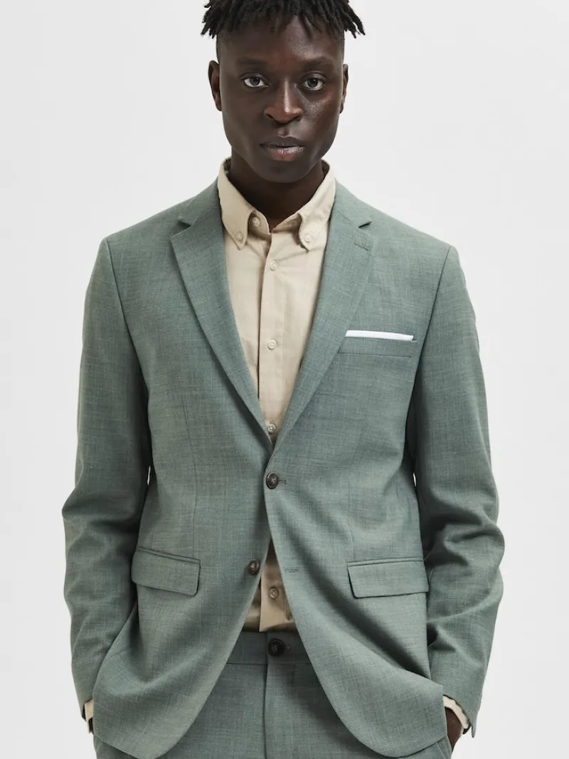 Selected Sakkos|Jacken*SLHSLIM-OASIS LINEN BLZ NOOS light green melange
