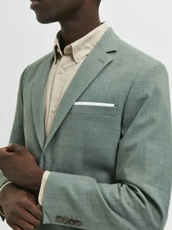 Selected Sakkos|Jacken*SLHSLIM-OASIS LINEN BLZ NOOS light green melange