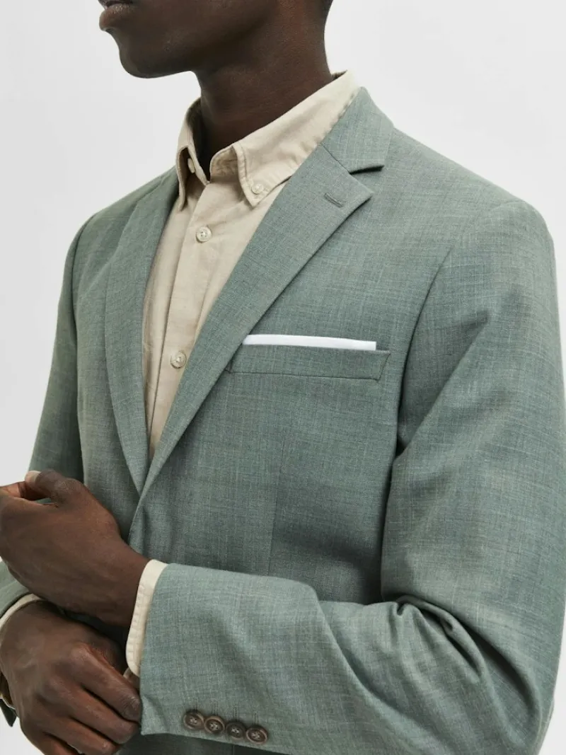 Selected Sakkos|Jacken*SLHSLIM-OASIS LINEN BLZ NOOS light green melange