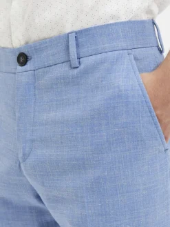 Selected Hosen*SLHSLIM-OASIS LINEN TRS NOOS Light Blue