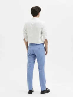 Selected Hosen*SLHSLIM-OASIS LINEN TRS NOOS Light Blue