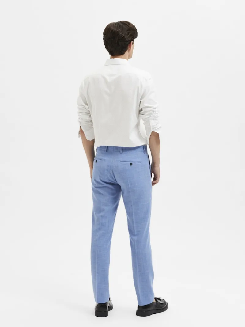 Selected Hosen*SLHSLIM-OASIS LINEN TRS NOOS Light Blue