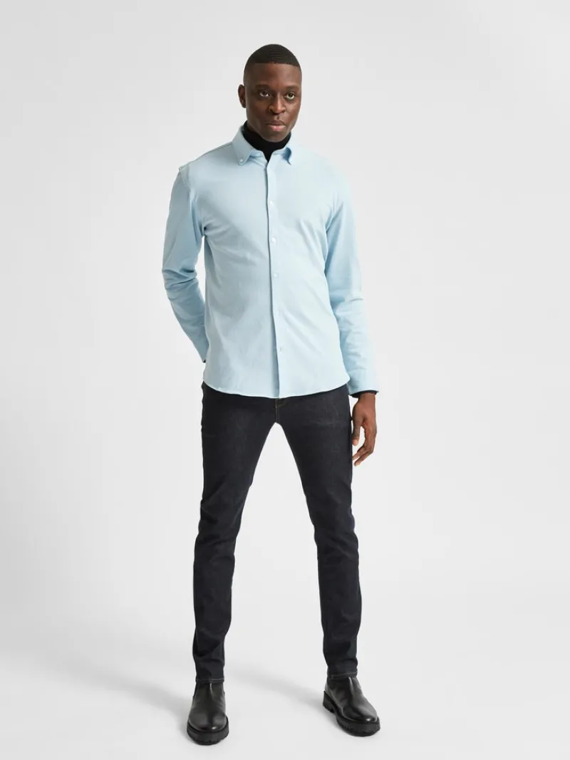 Selected Hemden*SLHSLIMOLIVER-KNIT FLEX SHIRT LS B dream blue