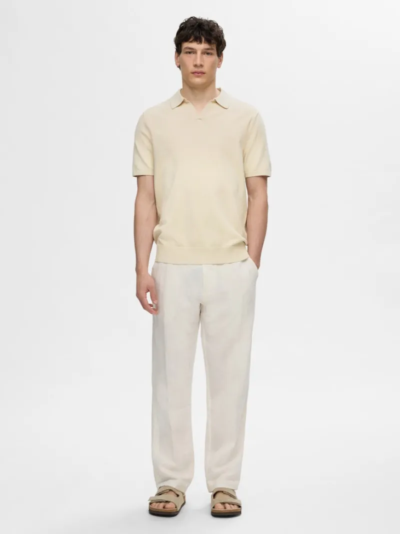 Selected Shirts*SLHTELLER SS KNIT POLO NOOS fog