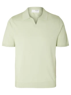 Selected Shirts*SLHTELLER SS KNIT POLO NOOS bok choy