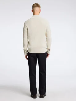 Selected Pullover & Sweatshirts*SLHTHEO LS KNIT STRUCTURE HALF ZIP oatmeal