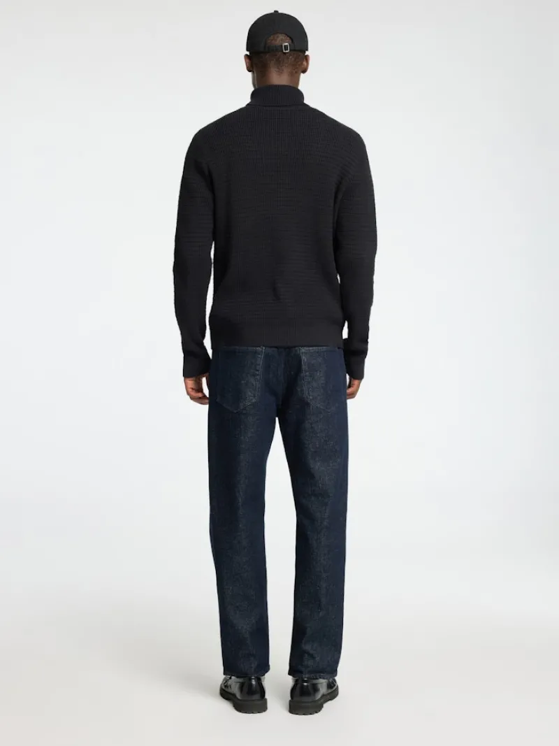 Selected Pullover & Sweatshirts*SLHTHEO LS KNIT STRUCTURE ROLL NECK Black