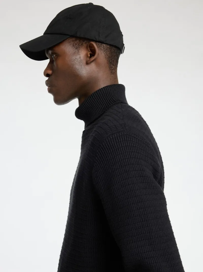 Selected Pullover & Sweatshirts*SLHTHEO LS KNIT STRUCTURE ROLL NECK Black