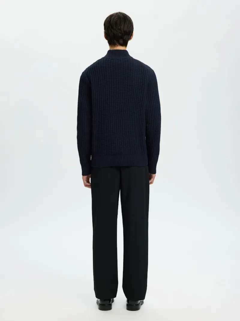 Selected Pullover & Sweatshirts*SLHTOM LS KNIT STRUCTURE HALF ZIP Sky Captain