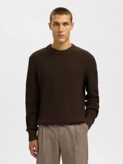 Selected Pullover & Sweatshirts*SLHTOM LS KNIT STRUCTURE CREW NECK Delicioso