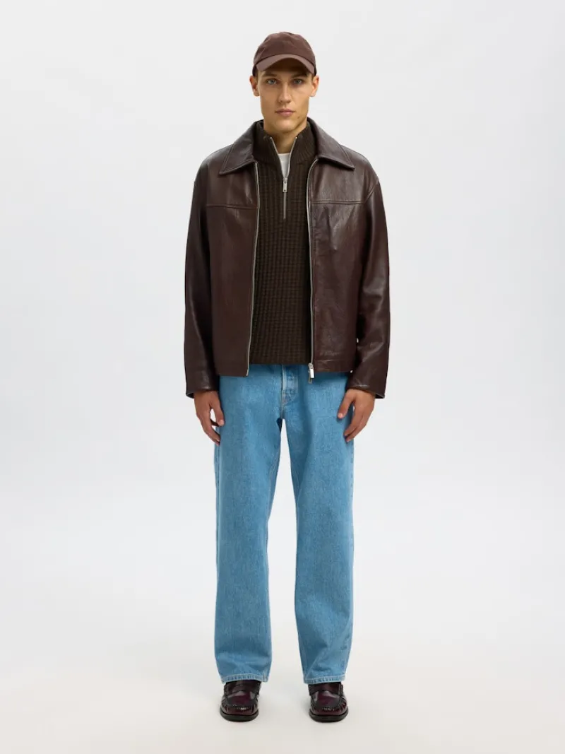 Selected Pullover & Sweatshirts*SLHTOM LS KNIT STRUCTURE HALF ZIP Delicioso