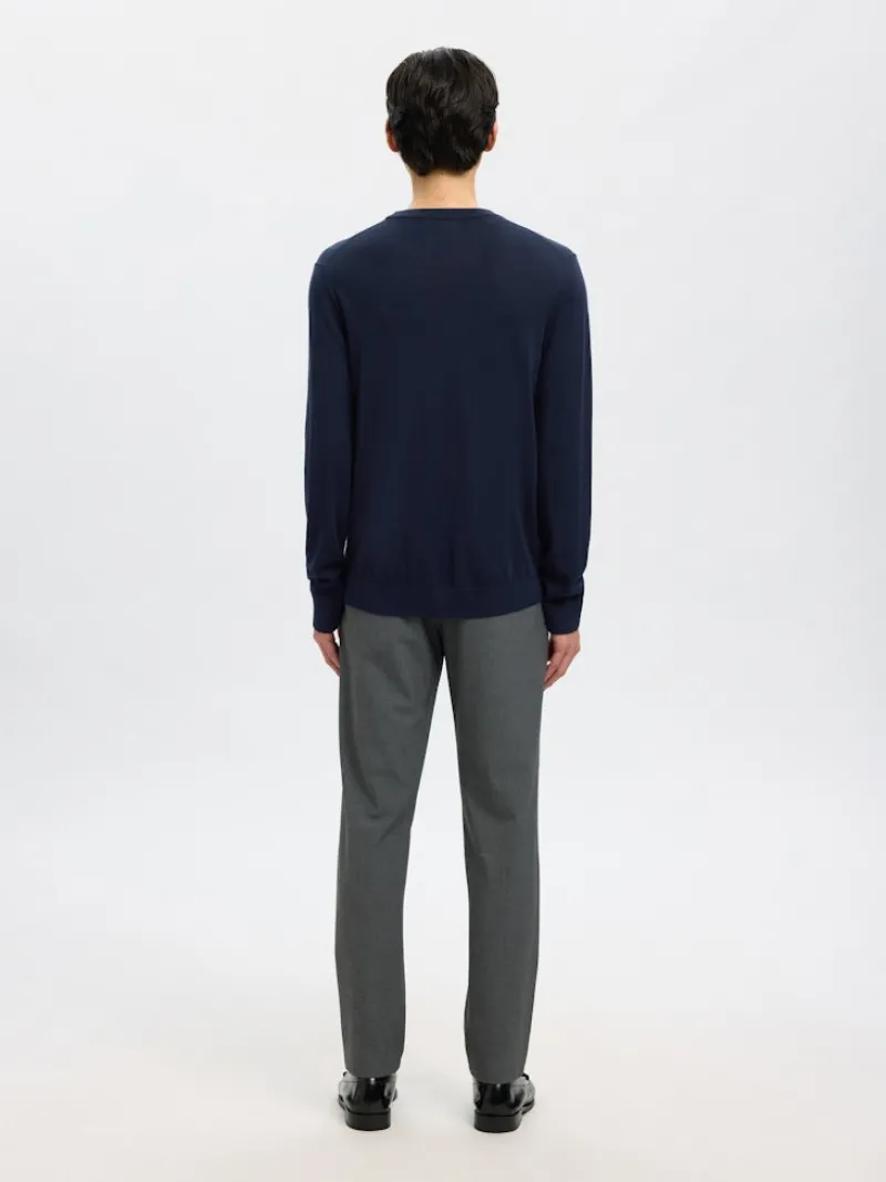 Selected Pullover & Sweatshirts*SLHTRAY LS KNIT MERINO CREW NECK NOOS Navy Blazer