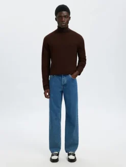 Selected Pullover & Sweatshirts*SLHTRAY LS KNIT MERINO ROLL NECK NOOS demitasse