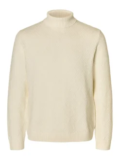 Selected Pullover & Sweatshirts*SLHTREVOR LS KNIT STRUCTURE ROLL NECK egret