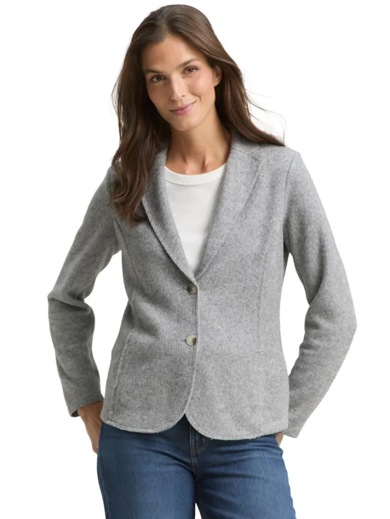 Tom Tailor Jacken*Slim Fit Blazer in Melange-Optik medium silver grey melange