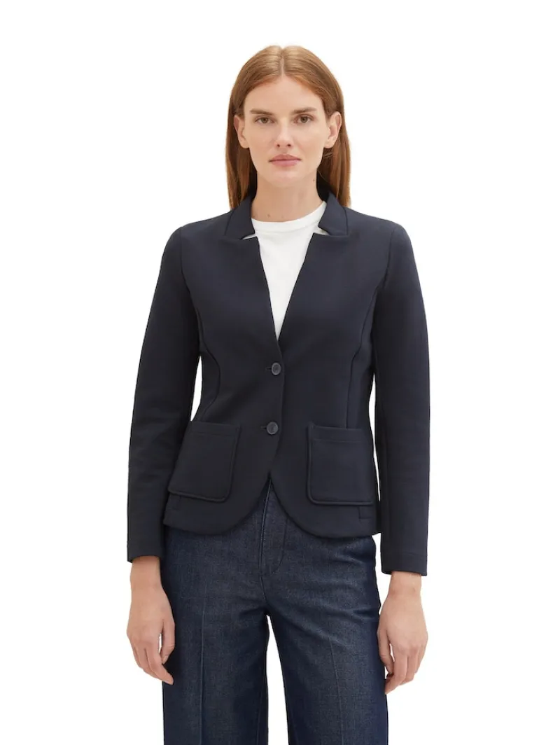 Tom Tailor Jacken*Slim Fit Blazer mit Ottoman Struktur sky captain blue