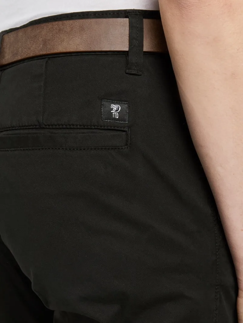Tom Tailor Denim Hosen*Slim Fit Chino Hose mit Gürtel Black