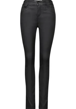Street One Hosen*Slim Fit Coated Hose Black