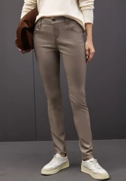 Street One Hosen*Slim Fit Coated Hose silk brown
