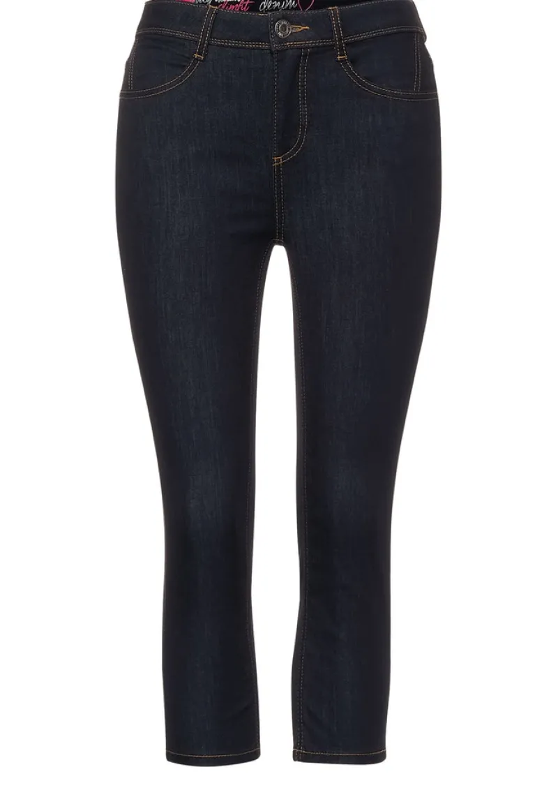 Street One Shorts*Slim Fit Hose in High Waist blue rinsed wash