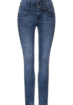Street One Jeans*Slim Fit Jeans in High Waist dark indigo random wash