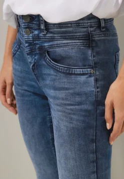 Street One Jeans*Slim Fit Jeans in High Waist dark indigo random wash