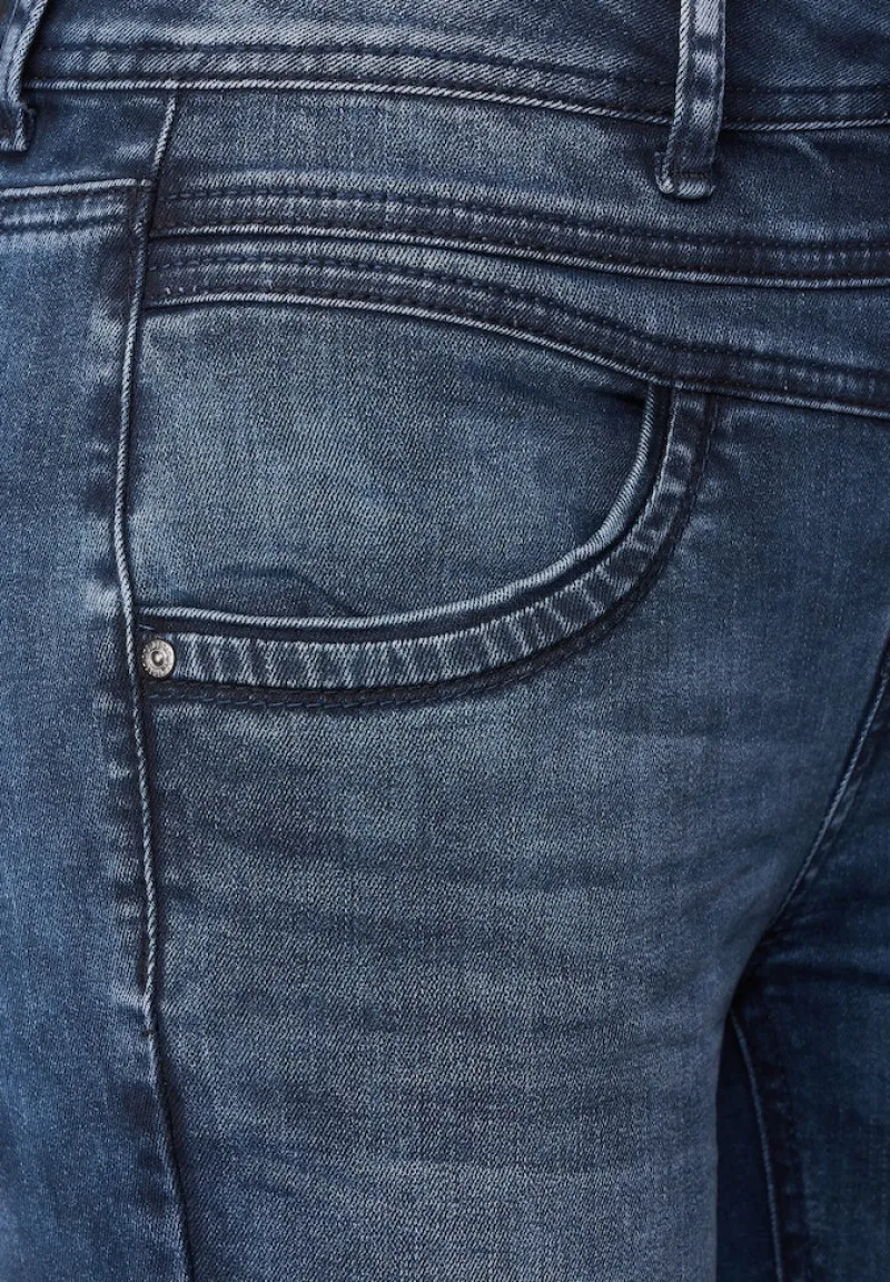 Street One Jeans*Slim Fit Jeans in High Waist dark indigo random wash