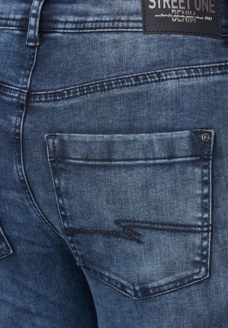 Street One Jeans*Slim Fit Jeans in High Waist dark indigo random wash