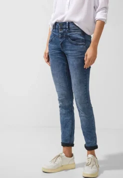 Street One Jeans*Slim Fit Jeans in High Waist dark indigo random wash