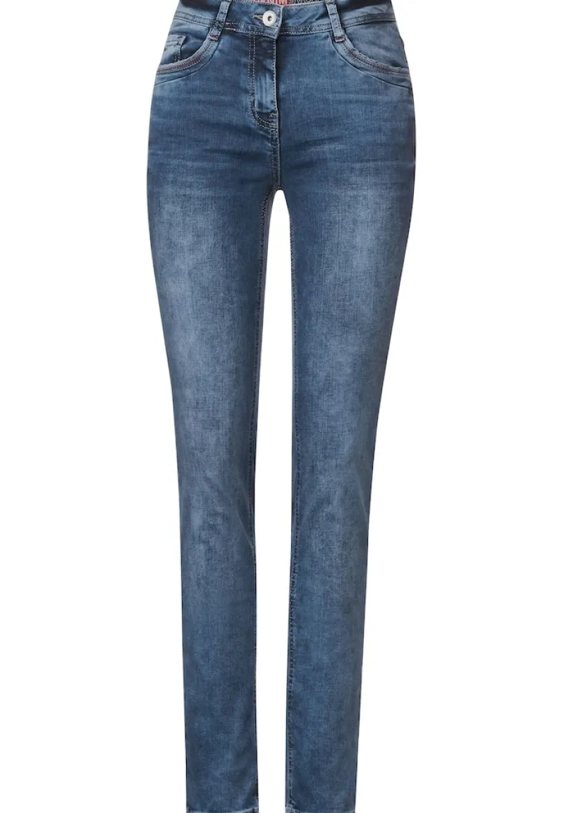 Cecil Jeans*Slim Fit Jeans in Mittelblau mid blue wash