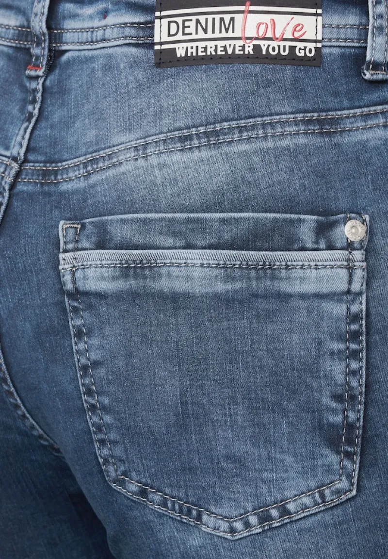 Cecil Jeans*Slim Fit Jeans in Mittelblau mid blue wash