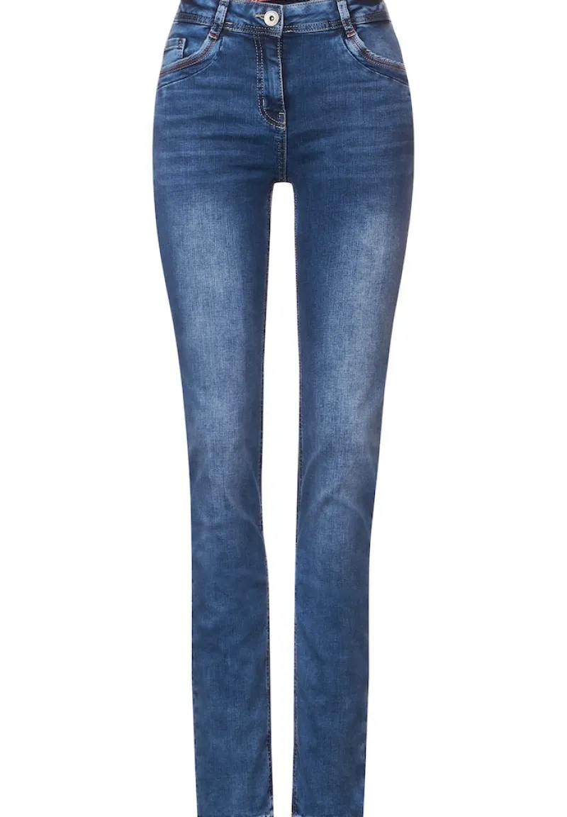 Cecil Jeans*Slim Fit Jeans in Mittelblau mid blue wash
